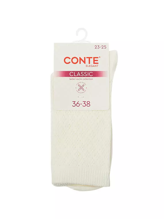Носки женские (ажурные) conte classic 787 молочный, 25С-35СП, 36-38 (23-25), CONTE ELEGANT,  - 4