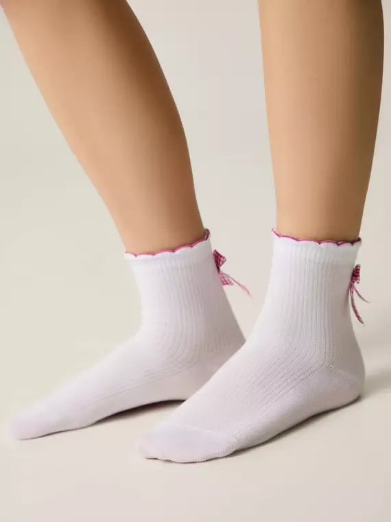 Носки детские (декор, бантики) tip-top 065 белый-розовый, 24С-179СП, 16, CONTE-KIDS,  - 2