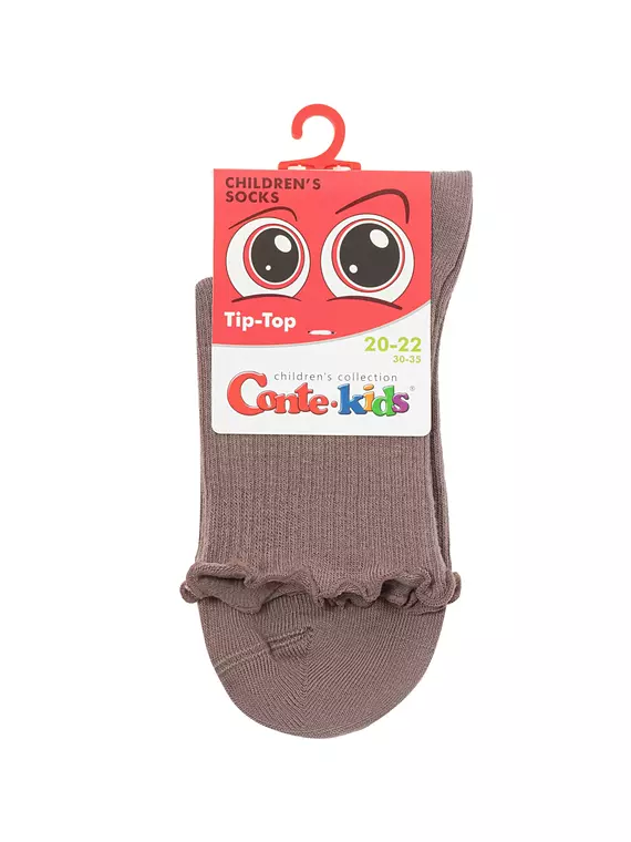 Носки без резинки с волнистым бортом tip-top 1019 кофейный, 25С-30СП, 16-18, CONTE-KIDS,  - 5