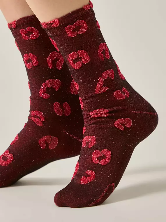 Носки из вискозы с люрексом conte classic 688 красный, 24С-156СП, 36-38 (23-25), CONTE ELEGANT,  - 2