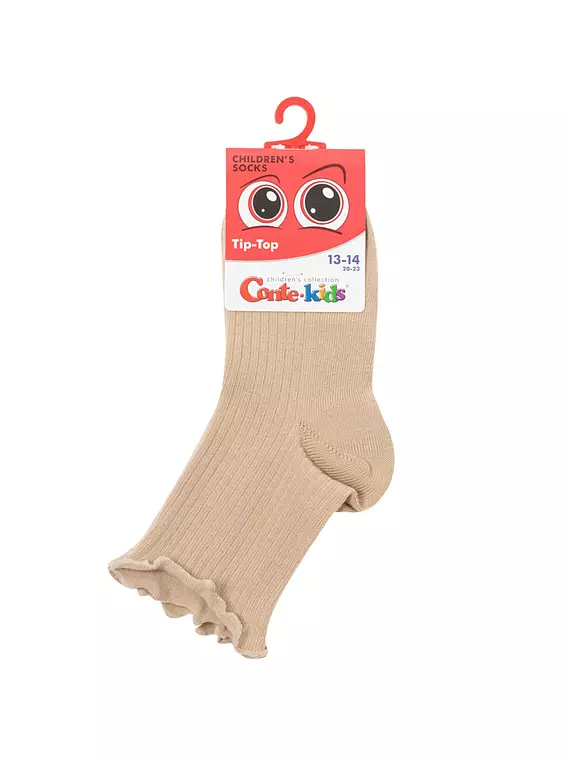 Носки с декоративным волнистым бортом tip-top 1019 бежевый, 25С-30СП, 20-22, CONTE-KIDS,  - 7