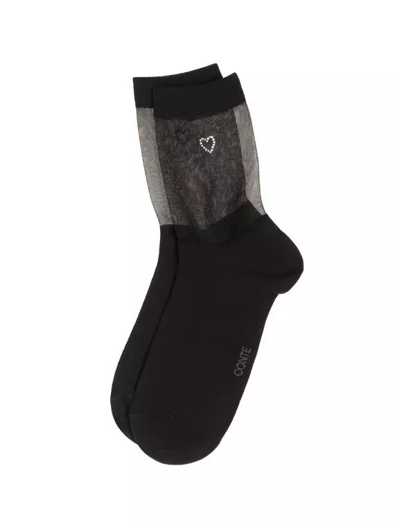 Носки из прозрачной сетки и стразами classic 684 черный, 24С-178СП, 36-38 (23-25), CONTE ELEGANT,  - 3