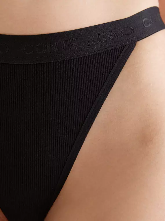 Трусы танга в рубчик из вискозы active shape lta 3189 black, 24С-3243ТСП, 98/M, CONTE ELEGANT,  - 4