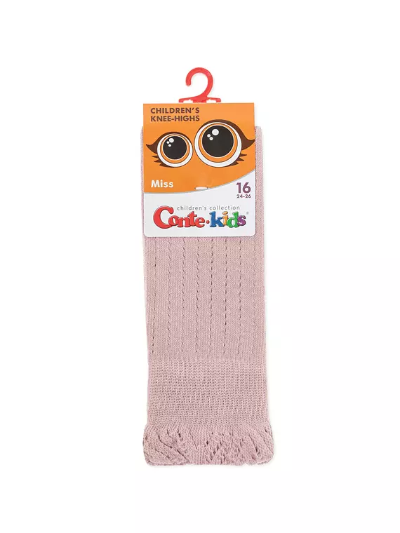 Гольфы с воздушными рюшами и хлопком miss 058 пепельно-розовый, 25С-37СП, 18, CONTE-KIDS,  - 5