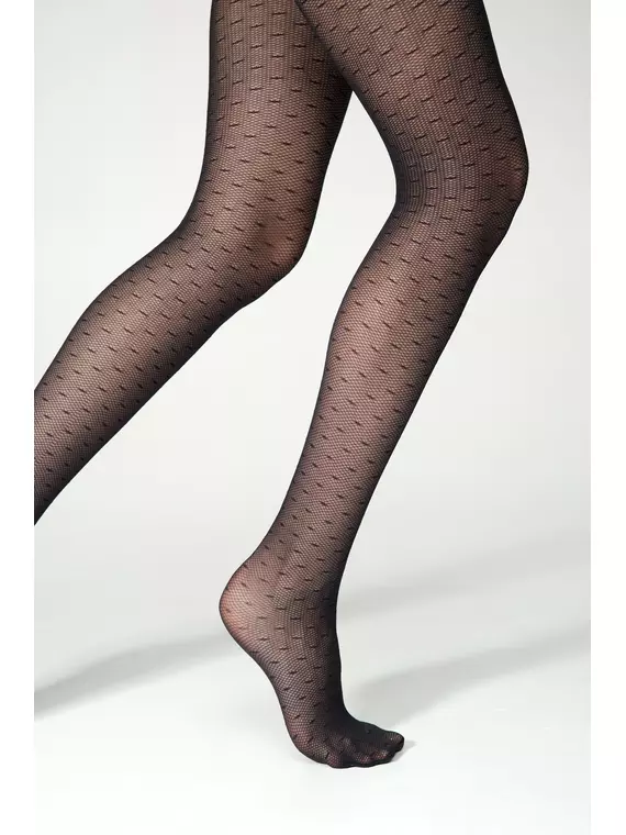 Колготки в мелкую сеточку с линиями blues nero, 24С-184СП, 3, CONTE ELEGANT,  - 4