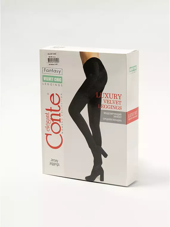 Ультрамодные леггинсы из искусственной замши c лампасами velvet chic nero, 18С-564ТСП, 170-94/S, CONTE ELEGANT,  - 1