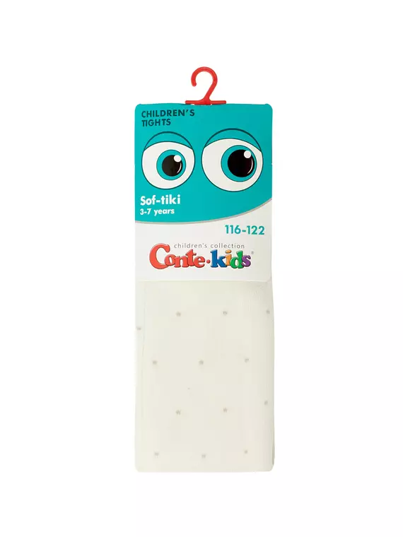 Теплые колготки для девочек sof-tiki 699 молочный, 7С-38СП, 116-122 (18), CONTE-KIDS,  - 5