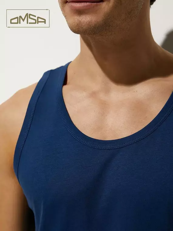 Майка мужская omsa u1103 blu, , 52(2XL), OMSA, - 4