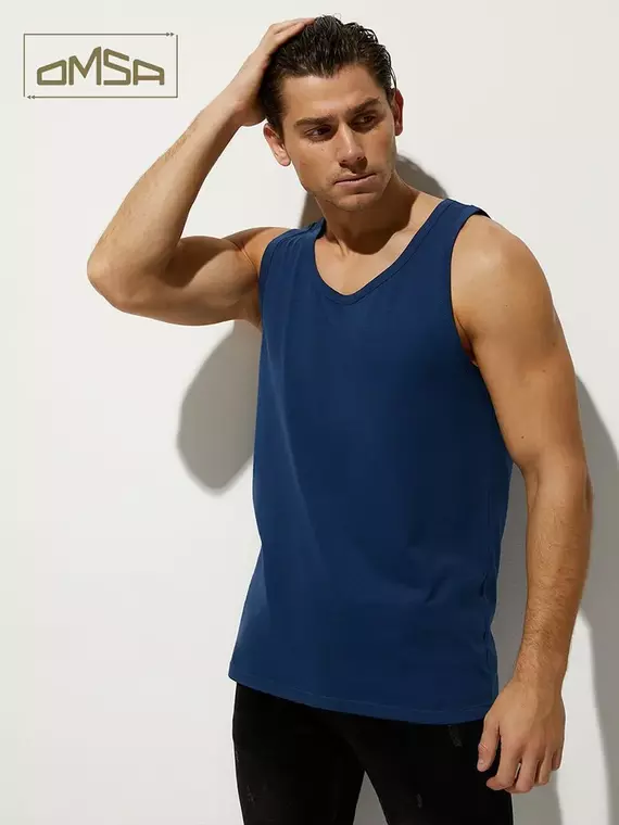 Майка мужская omsa u1103 blu, , 52(2XL), OMSA, - 2