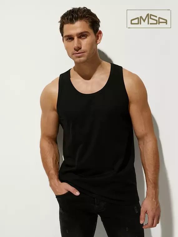 Майка мужская omsa u1103 nero, , 56(4XL), OMSA, - 2