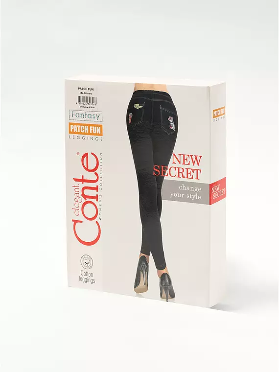 Леггинсы женские conte patch fun nero, 17С-389ТСП, 170-94/S, CONTE ELEGANT,  - 1