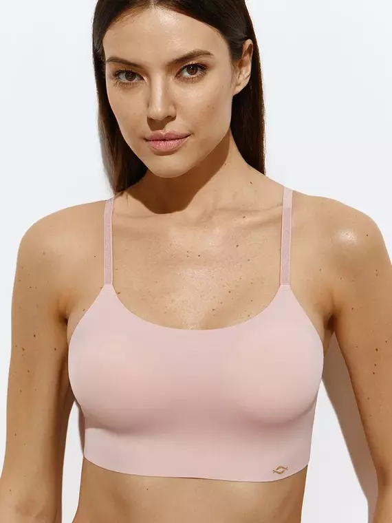 Кроп-топ с сеткой на тонких бретелях с вкладышами omsa invisible 1112b rosa antico, , 48 (L), OMSA, - 3