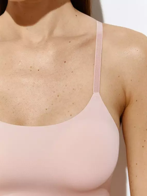 Кроп-топ с сеткой на тонких бретелях с вкладышами omsa invisible 1112b rosa antico, , 48 (L), OMSA, - 4