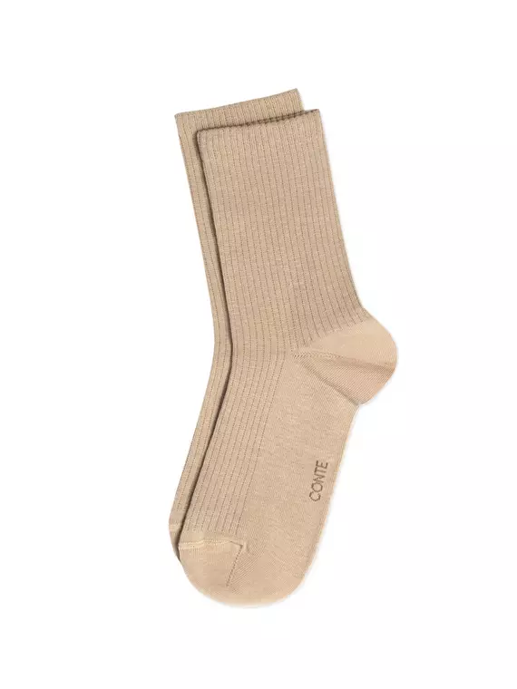 Удлинённые женские носки conte classic 751 бежевый, 25С-32СП, 36-38 (23-25), CONTE ELEGANT,  - 3