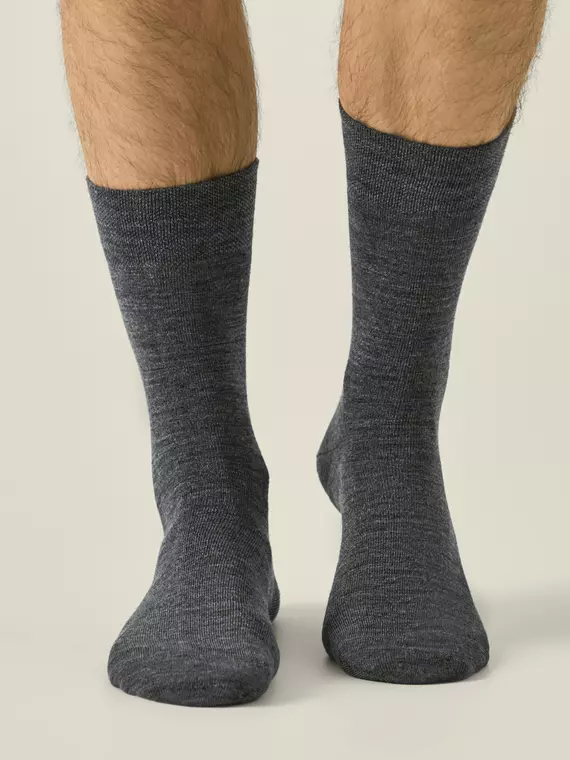 Мужские удлинённые носки с шерстью conte 000 темно-серый, 25С-87СП, 44-45 (29), CONTE,  - 1