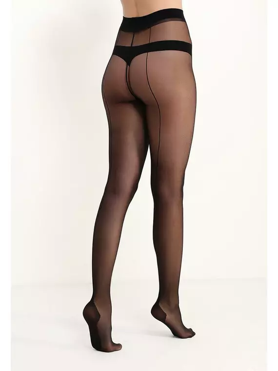 Колготки с имитацией шва glamour elegance 20 nero, , 2, GLAMOUR, - 3