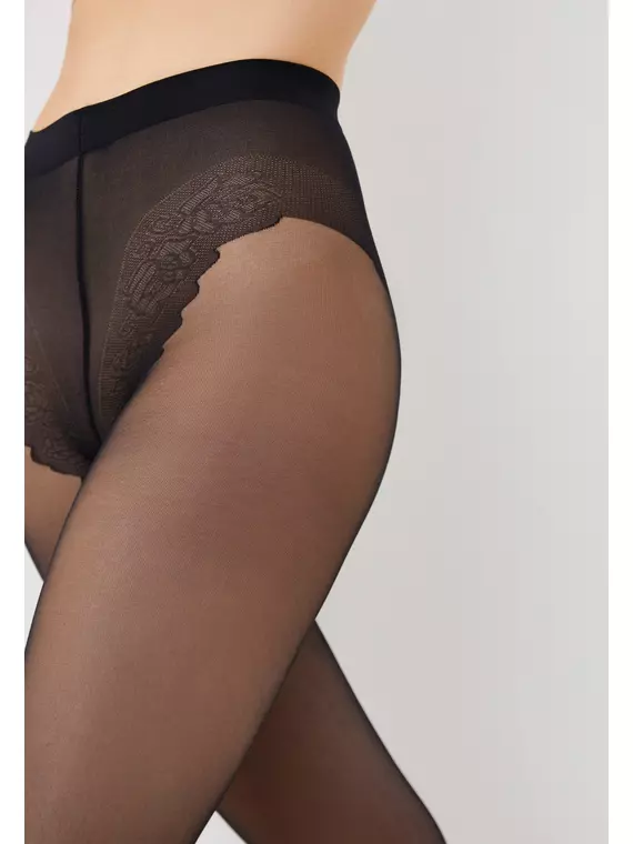 Колготки с кружевными трусиками innamore fleur 20 nero, , 2, INNAMORE, - 3