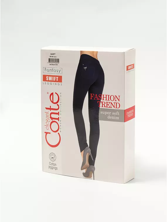 Ультрамягкие джеггинсы с высокой посадкой swift new темно-синий, 18С-596ТСП, 164-90/XS, CONTE ELEGANT,  - 1