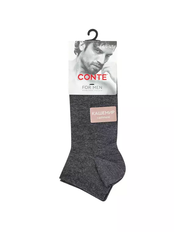 Мужские укороченные носки с кашемиром и вискозой conte 000 темно-серый, 25С-83СП, 44-45 (29), CONTE,  - 4