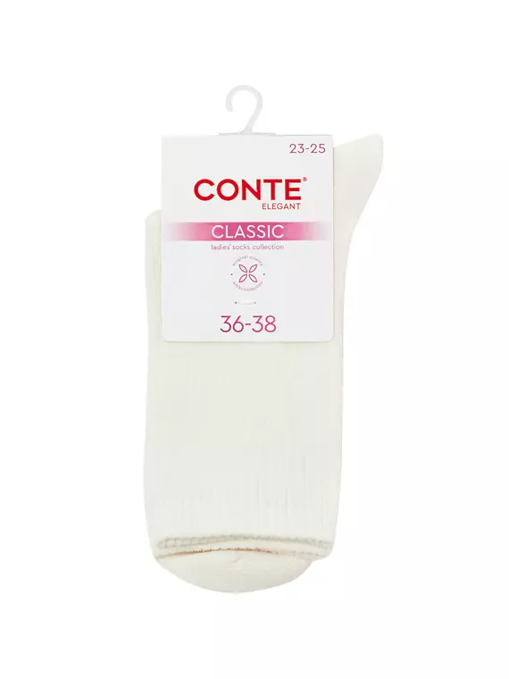 Удлинённые женские носки conte classic 751 молочный, 25С-32СП, 36-38 (23-25), CONTE ELEGANT,  - 4