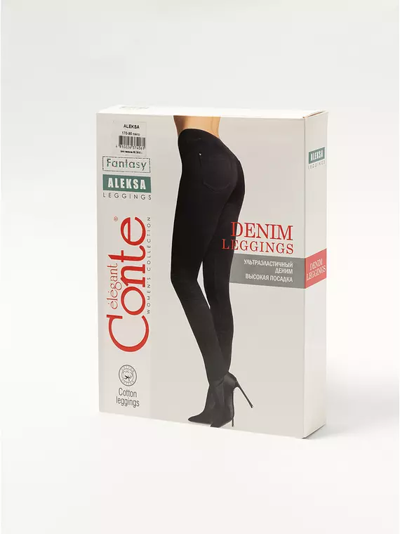Леггинсы женские conte с высокой посадкой из ультраэластичного денима aleksa nero, 18С-557ТСП, 164-90/XS, CONTE ELEGANT,  - 1