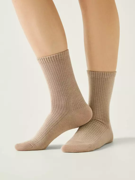 Удлинённые женские носки conte classic 751 бежевый, 25С-32СП, 36-38 (23-25), CONTE ELEGANT,  - 1