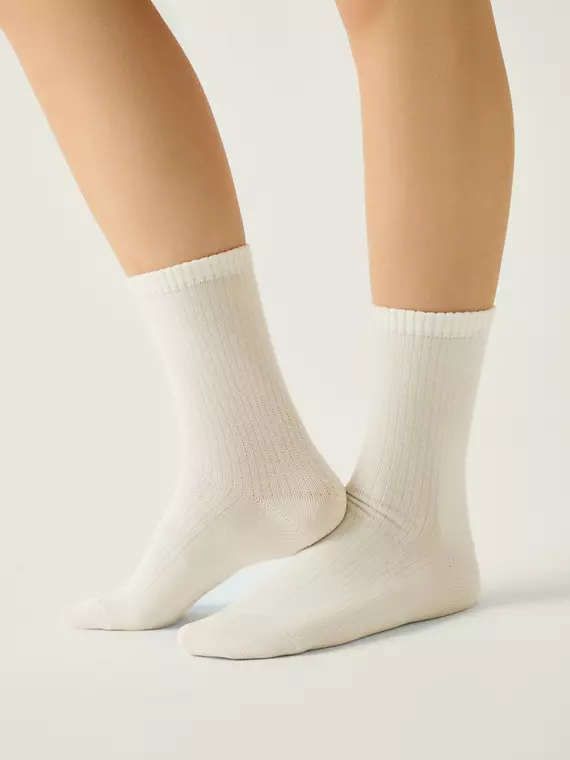 Удлинённые женские носки conte classic 751 молочный, 25С-32СП, 36-38 (23-25), CONTE ELEGANT,  - 1