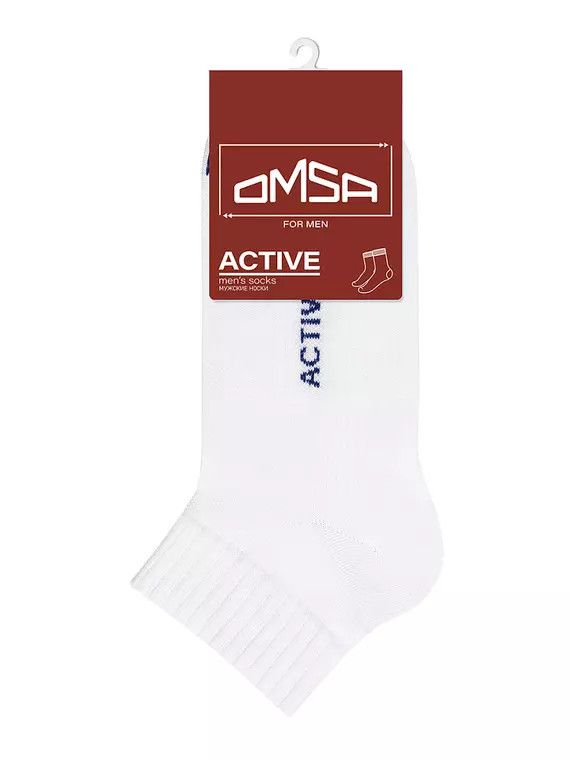 Короткие мужские носки omsa active 111 bianco, , 45-47 (29-31), OMSA, - 4