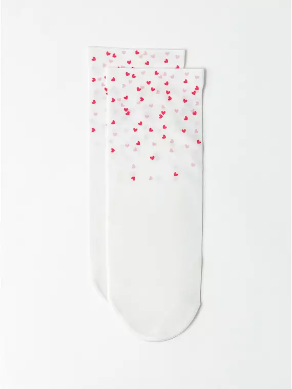 Носки с рисунком «сердечки» fantasy 70 den 148 mix, 17С-34СП, 36-39 (23-25), CONTE ELEGANT,  - 3