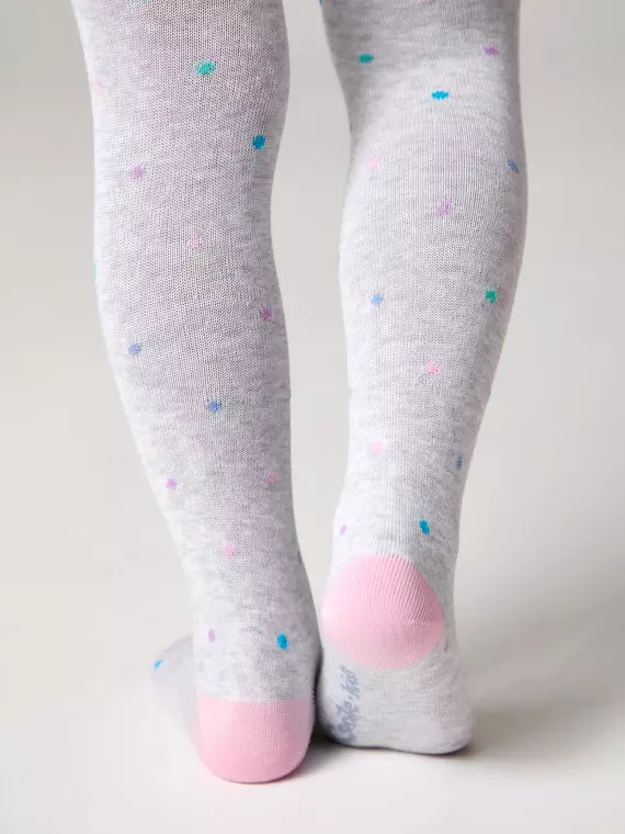 Колготки в цветной горошек tip-top 711 светло-серый, 4С-03СП, 80-86 (14), CONTE-KIDS,  - 3