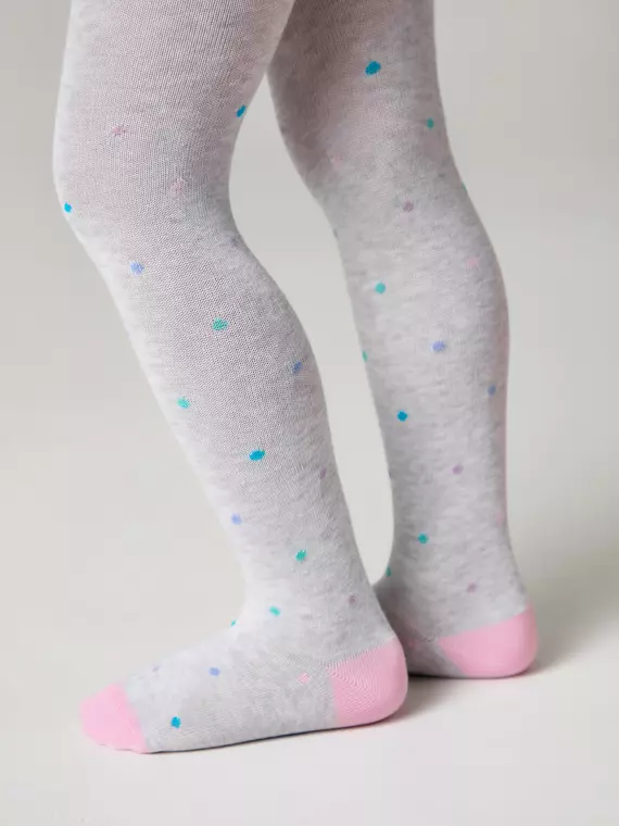 Колготки в цветной горошек tip-top 711 светло-серый, 4С-03СП, 80-86 (14), CONTE-KIDS,  - 2