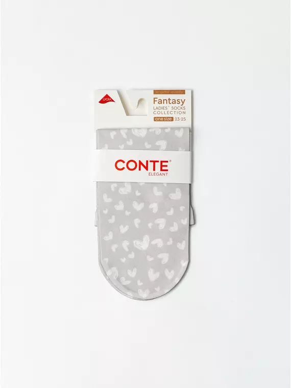 Носки с рисунком «белые сердечки» fantasy 70 den 145 mix, 17С-34СП, 36-39 (23-25), CONTE ELEGANT,  - 4