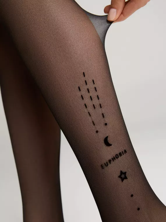 Колготки c объемным рисунком из флока euphoria nero, 22С-45СП, 4, CONTE ELEGANT,  - 6