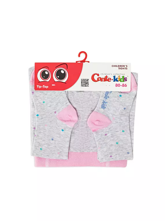 Колготки в цветной горошек tip-top 711 светло-серый, 4С-03СП, 80-86 (14), CONTE-KIDS,  - 5