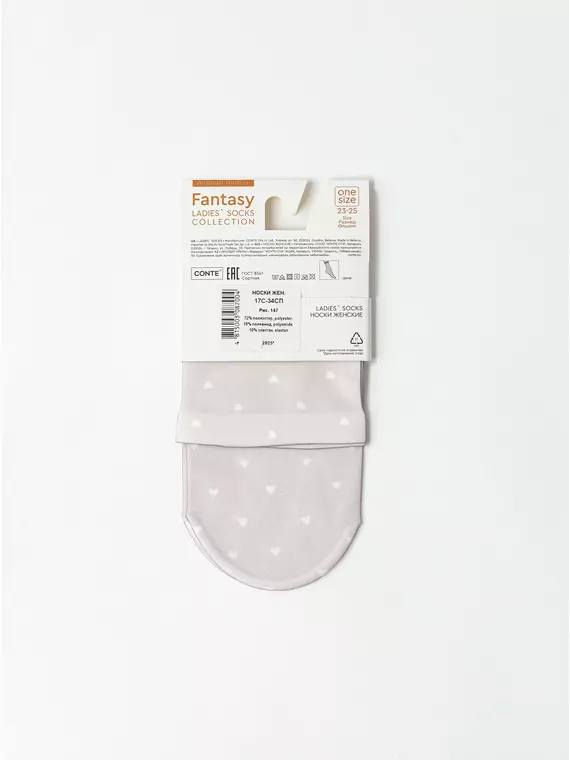 Носки с рисунком «маленькие сердечки» fantasy 70 den 147 mix, 17С-34СП, 36-39 (23-25), CONTE ELEGANT,  - 3