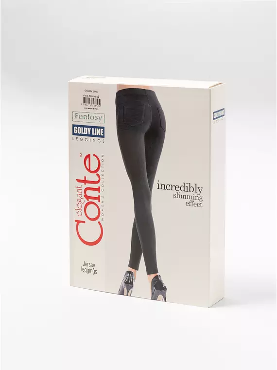 Леггинсы женские conte goldy line black, 15С-004ТСП, 170-90/XS, CONTE ELEGANT,  - 1