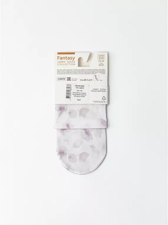 Носки с рисунком «нежный цветок» fantasy 70 den 144 mix, 17С-34СП, 36-39 (23-25), CONTE ELEGANT,  - 3