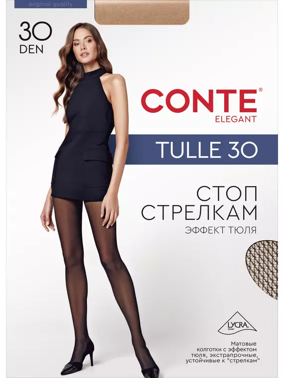 Колготки женские tulle 30 den grafit, 17С-105СП, 3, CONTE ELEGANT,  - 2