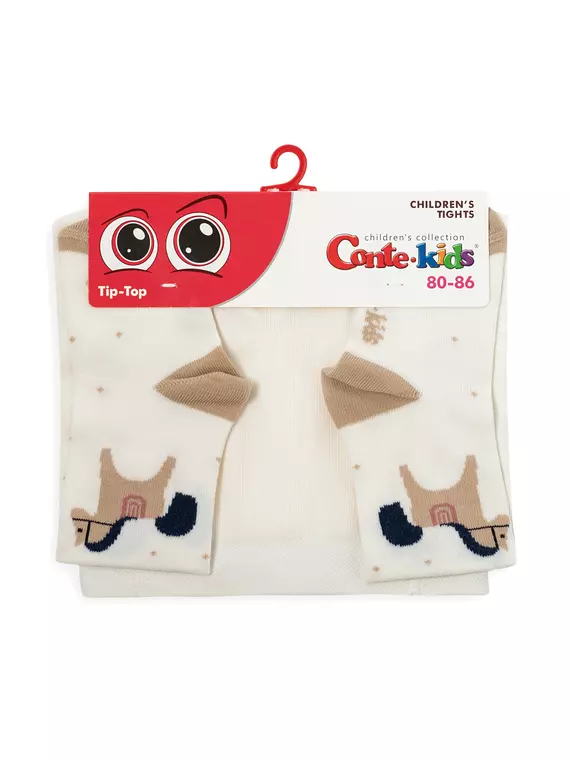 Колготки с рисунком «лошадки» tip-top 714 молочный, 4С-03СП, 80-86 (14), CONTE-KIDS,  - 5