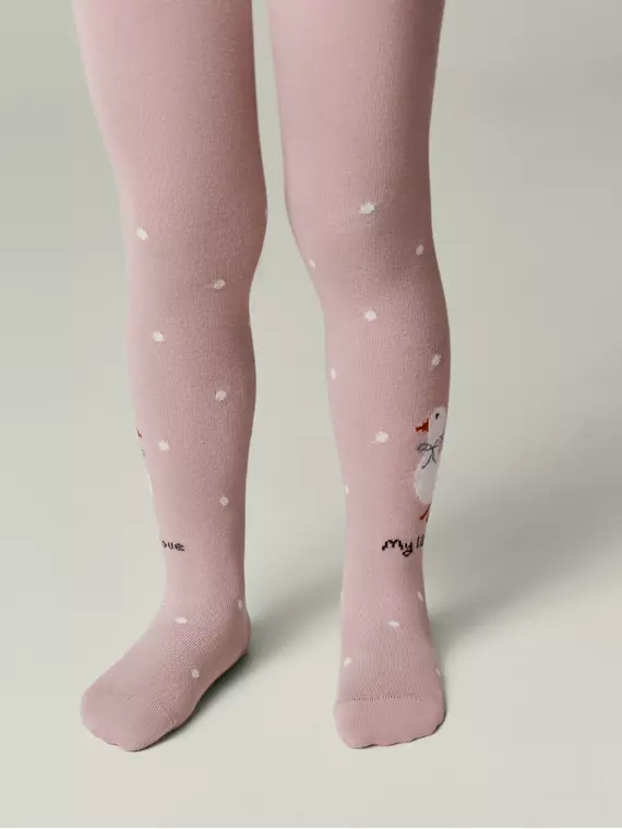Колготки с рисунком «уточка» tip-top 713 пепельно-розовый, 4С-03СП, 80-86 (14), CONTE-KIDS,  - 3