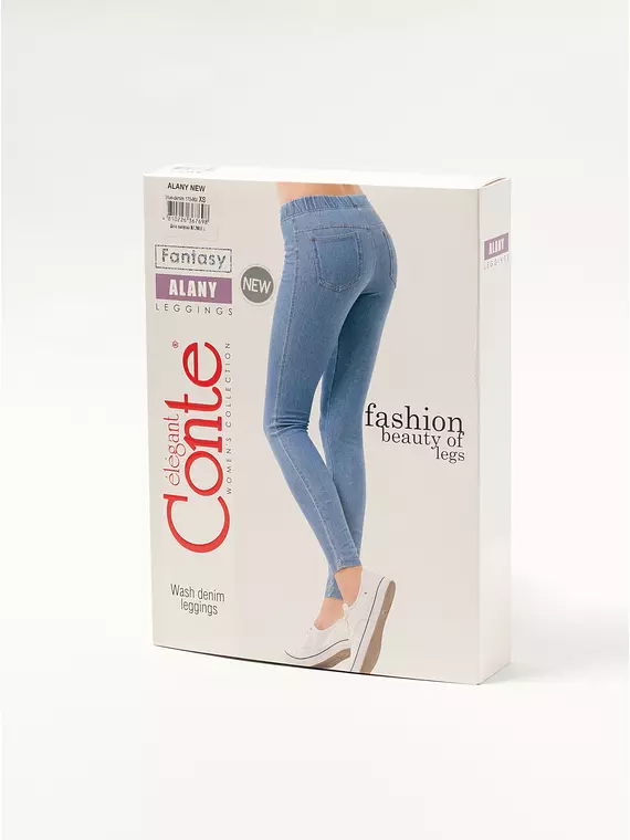 Ультрамодные джеггинсы с россыпью из стразов alany new blue-denim, 18С-597ТСП, 170-90/XS, CONTE ELEGANT,  - 1
