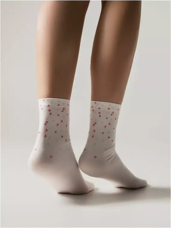 Носки с рисунком «сердечки» fantasy 70 den 148 mix, 17С-34СП, 36-39 (23-25), CONTE ELEGANT,  - 2