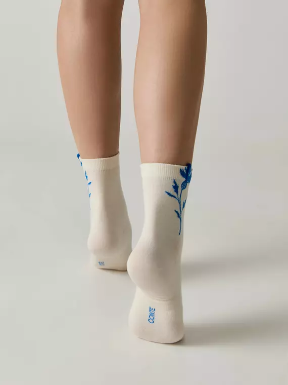 Удлинённые женские носки с пикотом «василёк» conte classic 1155 капучино, 17С-183СП, 36-39, CONTE ELEGANT,  - 2