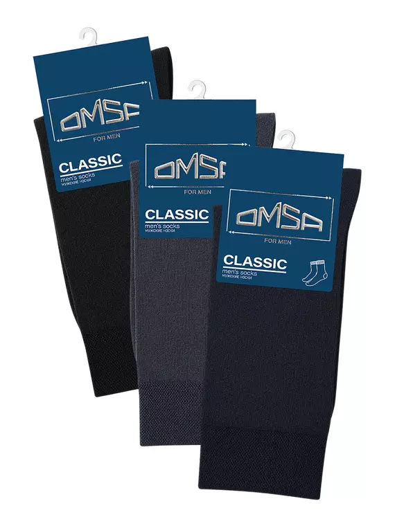 Мужские классические носки omsa classic 204 blu, , 36-38 (23-25), OMSA, - 2