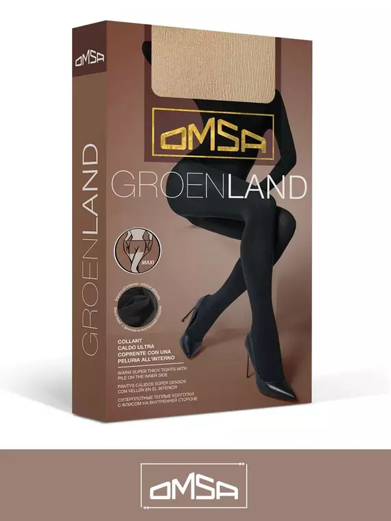 Cуперплотные теплые колготки с флисом omsa groenland beige naturel, GROENLAND, 5, OMSA,  - 2