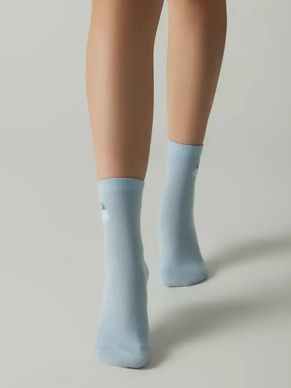 Удлинённые женские носки с пикотом «подснежник» conte classic 1138 светло-голубой, 17С-183СП, 36-39, CONTE ELEGANT,  - 2