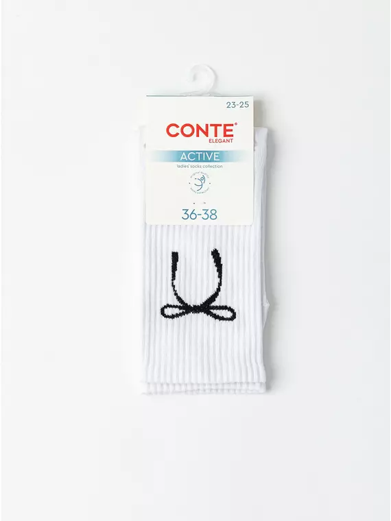 Удлиненные женские хлопковые носки conte active 1102 белый, 20С-20СП, 36-39 (23-25), CONTE ELEGANT,  - 5