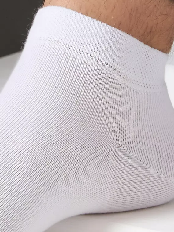 Укороченные мужские носки omsa classic 201 bianco, , 39-41 (25-27), OMSA, - 3