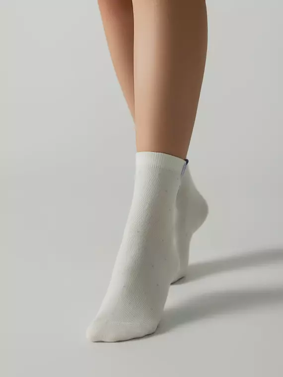 Удлинённые женские носки с пикотом «крокус» conte classic 1136 молочный, 17С-183СП, 36-39 (23-25), CONTE ELEGANT,  - 2