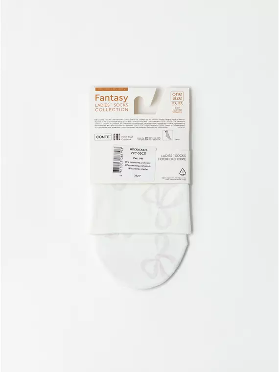 Носки женские с рисунком «розовые бантики» fantasy 941 mix, 22С-55СП, 36-39 (23-25), CONTE ELEGANT,  - 6